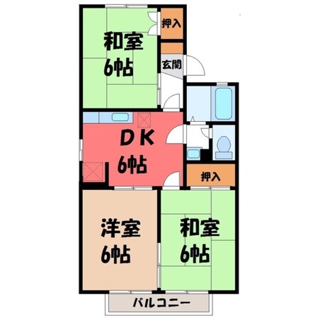 宇都宮駅 バス25分  西中丸下車：停歩4分 2階の物件間取画像